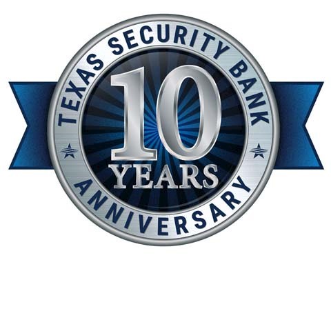 Texas Security Bank 10 Year Anniversary badge